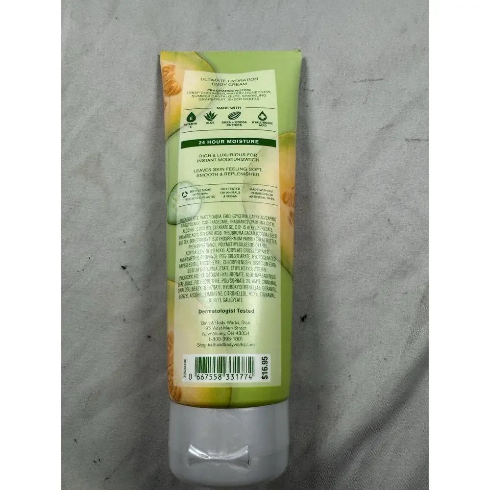 Bath & Body Works Cucumber Melon Body Cream 8 Oz 25th Anniversary New